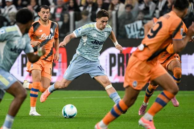 Kenan Yildiz of Juventus FC in action during the Serie A 2025 2026 football match between Juventus FC and Atalanta BC at Juventus Stadium in Torino (Italy), September 27, 2025. andreaxstaccioli