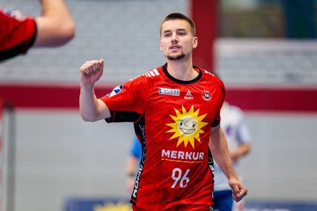 Tim Roman Wieling TuS N Luebbecke, 96 celebrates after scoring goal GER, TuS N Luebbecke vs 1 VfL Potsdam, Handball, 2 Bundesliga, Matchday 5, Season 2025 2026, 27 09 2025 GER, TuS N Luebbecke vs 1 VfL Potsdam, Handball, 2 Bundesliga, Matchday 5, Season 2025 2026, 27 09 2025 Luebbecke Copyright: xEibner-Pressefoto JanxRollingerx EP_JSK