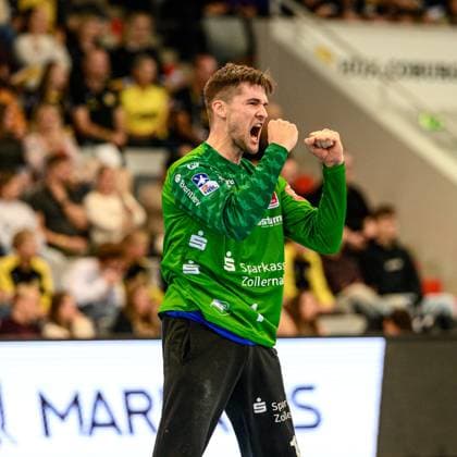 Kornecki, Mateusz TW, HBW Balingen Weilstetten, 1 GER, Bavaria, HSC 2000 Coburg v HBW Balingen Weilstetten, 2 Handball Bundesliga, Handball, Matchday 5, Season 2025 2026, 7 30 p.m., Saturday, 27 09 2025 GER, Bavaria, HSC 2000 Coburg v HBW Balingen Weilstetten, 2 Handball Bundesliga, Handball, Matchday 5, Season 2025 2026, 7 30 p.m., Saturday, 27 09 2025 Coburg Copyright: xEibner-Pressefoto MartinxHerbstx EP_MHT