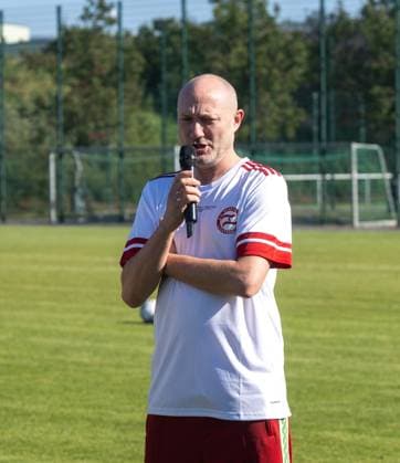 Soccer, Men, Season 2025 2026, NOFV Oberliga Nord, SV Sparta Lichtenberg, Naming ceremony, Fischerstraße sports facility becomes Paul Kalkbrenner sports field, Paul Kalkbrenner namesake of the Paul Kalkbrenner sports field , 27 09 2025, Copyright: xMatthiasxKochx