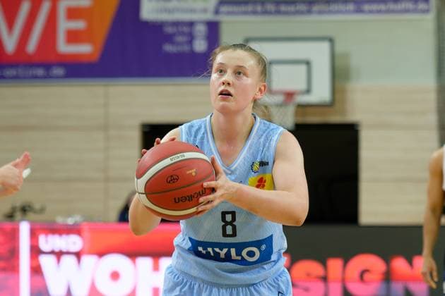 Roosa Lehtoranta Saarluis, 8 , Syntainics MBC vs Saarlouis Royals, Basketball, Women, Bundesliga, Season 2025 2026, 1 Matchday, 27 09 2025 Halle SWH Arena Sachsen Anhalt Germany