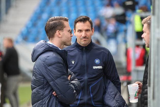 Mario Eggimann Karlsruher SC, Managing Director Sport and Timon Pauls Karlsruher SC, Director Professional Football , GER, Karlsruher SC vs 1 FC Magdeburg, 2 Bundesliga, Matchday 7, 2025 2026, 27 09 2025, DFL REGULATES PROHIBIT ANY USE OF PHOTOGRAPHS AS IMAGE SEQUENCES AND OR QUASI VIDEO, GER, Karlsruher SC vs 1 FC Magdeburg, 2 Bundesliga, 7 Matchday, 2025 2026, 27 09 2025 Karlsruhe Copyright: xEibner-Pressefoto JanxPrihodax EP_JPA