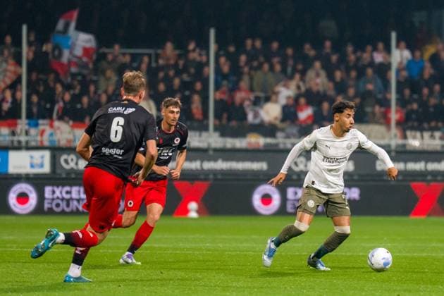 ROTTERDAM , 27-09-2025 , Stadium Woudestein , season 2025 2026 , VriendenLoterij Eredivisie , Excelsior vs PSV Eindhoven , PSV Player Anass Salah-Eddine Excelsior - PSV  x31228295x Copyright: