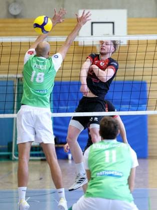 BAU 27.09.2025 Ludwigsburg Volleyball Barock Volley MTV Ludwigsburg vs. TSV Haching, Philipp Herrmann (LB, rechts)