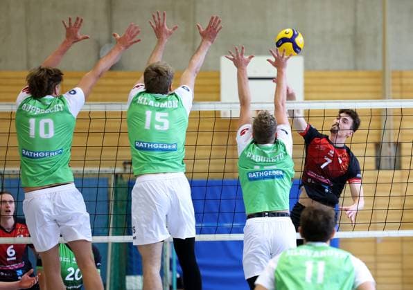 BAU 27 09 2025 Ludwigsburg Volleyball Barock Volley MTV Ludwigsburg vs TSV Haching, Tim Köpfli LB, right