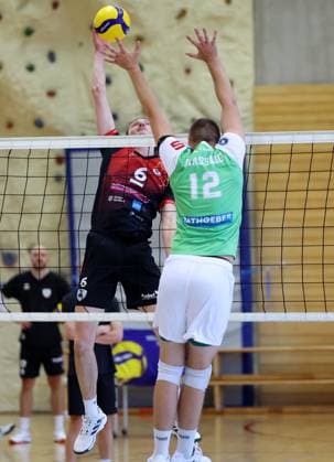 BAU 27 09 2025 Ludwigsburg Volleyball Barock Volley MTV Ludwigsburg vs TSV Haching, Ben Simon Bonin LB, left