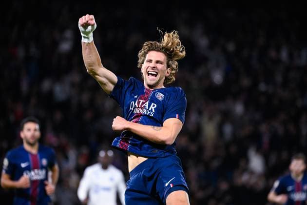 FOOTBALL : PSG vs Auxerre - Ligue1 - 27 09 2025 Illia Zabarnyi ( 6 - PSG ) celebrates after scoring during the Ligue 1 match between Paris Saint Germain and AJ Auxerre at Parc Des Princes on September 27 , 2025 in Paris, France. ( Photo by Federico Pestelini PsnewZ ) - ParisFrance  Copyright: xFedericoxPestelinix