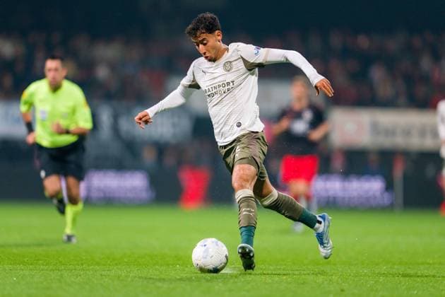 ROTTERDAM , 27-09-2025 , Stadium Woudestein , season 2025 2026 , VriendenLoterij Eredivisie , Excelsior vs PSV Eindhoven , PSV Player Anass Salah-Eddine Excelsior - PSV  x31229225x Copyright: