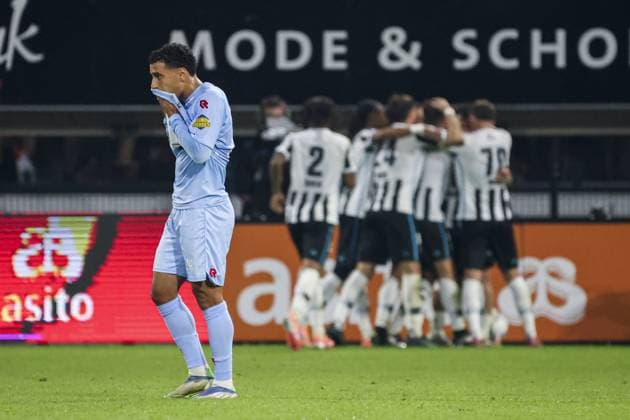 Sayfallah Ltaief of Sparta Rotterdam looks dejected after conceding his sides first goal Heracles Almelo v Sparta Rotterdam, Eredivisie, Heracles Almelo v Sparta Rotterdam, Erve Asito, September 27, 2025, Almelo, Netherlands.