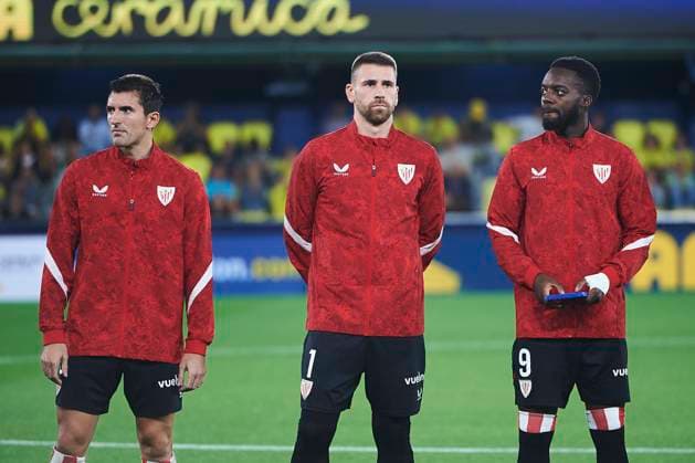 Dani Vivian (Athletic Club), Unai Simon (Athletic Club) and Inaki Williams (Athletic Club) during the LaLiga EA Sports match between Villarreal CF and Athletic Club at Estadio de la Ceramica on September 27, 2025 in Villarreal, Spain. (Photo by Maria Jose Segovia DeFodi Images) Dani Vivian Athletic Club , Unai Simon Athletic Club and Inaki Williams Athletic Club during the LaLiga EA Sports match between Villarreal CF and Athletic Club at Estadio de la Ceramica on September 27, 2025 in Villarreal, Spain Photo by Maria Jose Segovia DeFodi Images