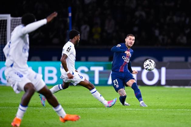 FOOTBALL : PSG vs Auxerre - Ligue1 - 27 09 2025 Lucas Hernandez ( 21 - PSG ) during the Ligue 1 match between Paris Saint Germain and AJ Auxerre at Parc Des Princes on September 27 , 2025 in Paris, France. ( Photo by Federico Pestelini PsnewZ ) - ParisFrance  Copyright: xFedericoxPestelinix