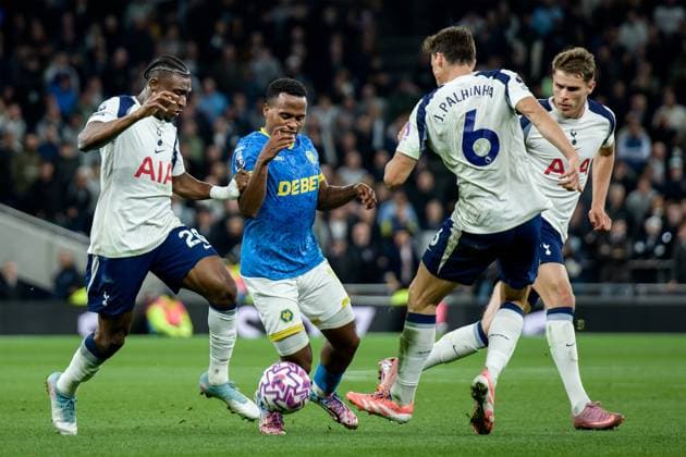 London, England, September 27 2025: Mohammed Kudus (20 Tottenham Hotspur), Jhon Arias (10 Wolverhampton Wanderers) and Joao Palhinha (6 Tottenham Hotspur) in action during the Premier League game between Tottenham Hotspur and Wolverhampton Wanderers at Tottenham Hotspur Stadium in London, England. (Photo by Pedro Porru Sports Press Photo SPP) Copyright: xPedroxPorrux xSPPx Sportspressphoto_SPR33587
