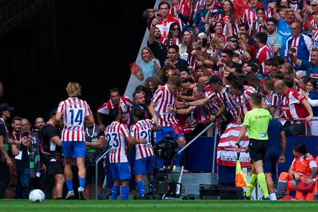 Alexander Sorloth of Atletico de Madrid celebrates his goal during the La Liga EA match between Atletico de Madrid and Real Madrid CF, on September 27, 2025. - 27 09 2025 - Spain Madrid Madrid -  LGMx xLexPictorium LePictorium_0315571