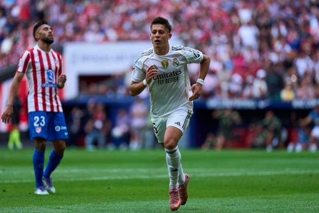 Arda Guler of Real Madrid CF celebrates his goal during the La Liga EA match between Atletico de Madrid and Real Madrid CF, on September 27, 2025. - 27 09 2025 - Spain Madrid Madrid -  LGMx xLexPictorium LePictorium_0315382