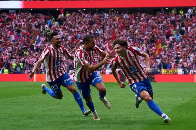 Julian Alvarez of Atletico de Madrid celebrates his goal during the La Liga EA match between Atletico de Madrid and Real Madrid CF, on September 27, 2025. - 27 09 2025 - Spain Madrid Madrid -  LGMx xLexPictorium LePictorium_0315430