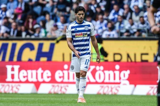 Sports, Football, 3 Liga Season 2025 2026 8 Matchday MSV Duisburg FC Ingolstadt 04 27 09 2025, schauinsland reisen arena Mert Göckan MSV Duisburg, 17 Duisburg schauinsland reisen arena North Rhine-Westphalia Germany