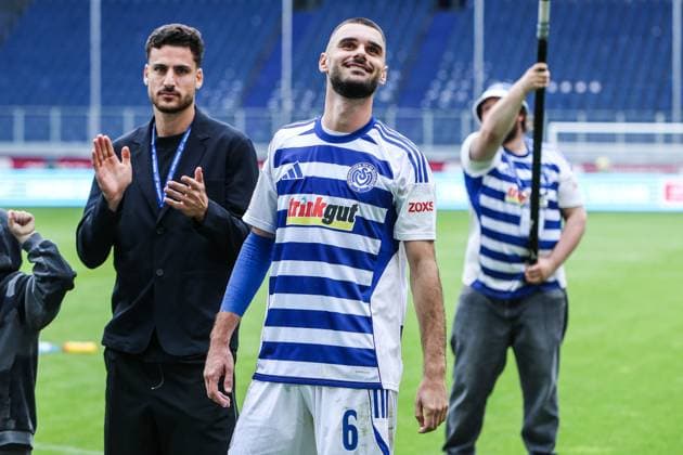 Sports, Football, 3 Liga Season 2025 2026 8 Matchday MSV Duisburg FC Ingolstadt 04 27 09 2025, schauinsland reisen arena Rasim Bulic MSV Duisburg, 6 Duisburg schauinsland reisen arena North Rhine-Westphalia Germany