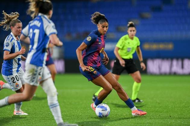 FC Barcelona, Barca v RCD ESPANYOL. JOHAN CRUYFF STADIUM,BARCELONA. September 27,2025 FC BARCELONA vs RCD ESPANYOL. September 25,2025 Sydney (6) of FC Barcelona during the match between FC Barcelona and Real Sociedad corresponding to the fifth day of the La Liga F Moeve at the Johan Cruyff Stadium in Barcelona, Spain, on September 27, 2025. Barcelona ESP Copyright: xS.xRosx