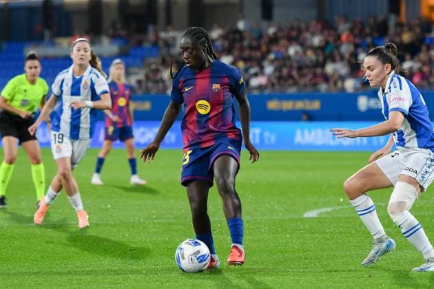 FC Barcelona, Barca v RCD ESPANYOL. JOHAN CRUYFF STADIUM,BARCELONA. September 27,2025 FC BARCELONA vs RCD ESPANYOL. September 25,2025 Aicha (23) of FC Barcelona during the match between FC Barcelona and Real Sociedad corresponding to the fifth day of the La Liga F Moeve at the Johan Cruyff Stadium in Barcelona, Spain, on September 27, 2025. Barcelona ESP Copyright: xS.xRosx