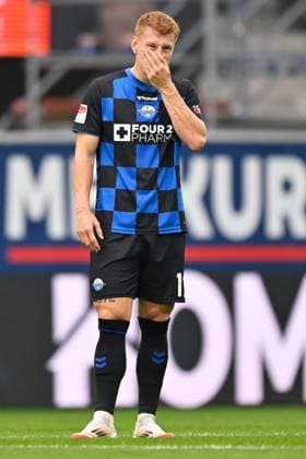 Paderborn, Home Deluxe Arena, 27 09 25, GER, Herren, 2 Bundesliga, Saison 2025 2026, SC Paderborn 07 1 FC Kaiserslautern Bild Laurin CURDA Paderborn DFL regulations prohibit any use of photographs as image sequences and or quasi video NRW Germany