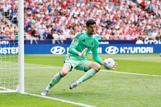 Thibaut Courtois (Real), SEPTEMBER 27, 2025 - Football Soccer : Spanish LaLiga EA Sports match between Club Atletico de Madrid - Real Madrid CF at the Estadio Riyahd Air Metropolitano in Madrid, Spain. Noxthirdxpartyxsales  aflo_305028179