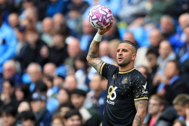 27th September 2025; Etihad Stadium, Manchester, England; Premier League Football, Manchester City versus Burnley; Kyle Walker of Burnley takes a throw in  DavidxBlunsden