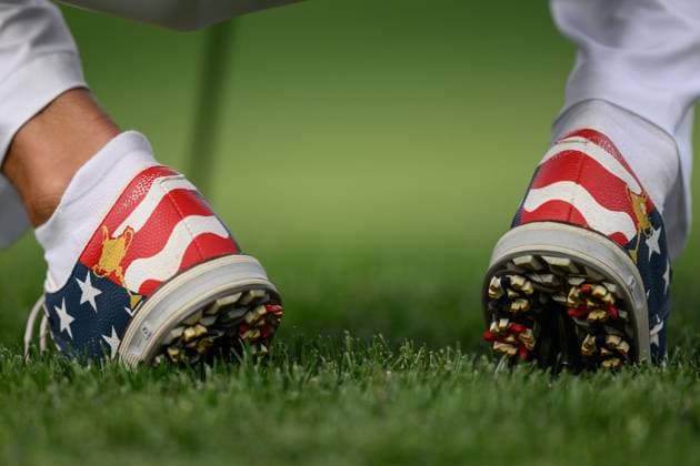 250927 Justin Thomas™ shoes during a fourball match on day 2 of The Ryder Cup on September 27, 2025 in New York Photo Jesper Zerman BILDBYRAN kod JZ JZ0618 golf ryder cup day 2 bbeng genre golf shoes  Copyright: JESPERxZERMAN BB250927JZ107