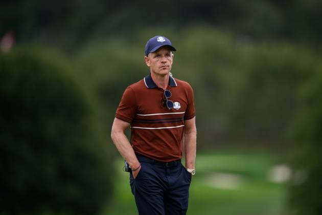 250927 Team Captain Luke Donald of Team Europe during a fourball match on day 2 of The Ryder Cup on September 27, 2025 in New York Photo Jesper Zerman BILDBYRAN kod JZ JZ0618 golf ryder cup day 2 bbeng  Copyright: JESPERxZERMAN BB250927JZ126