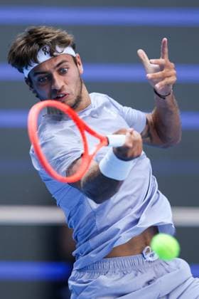 BEIJING, CHINA - SEPTEMBER 28: Flavio Cobolli of Italy returns a shot in the Men s Singles Round of 16 match against Learner Tien of the United States on day 7 of the 2025 China Open at National Tennis Center on September 28, 2025 in Beijing, China.  Copyright: xVCGx 111593671868