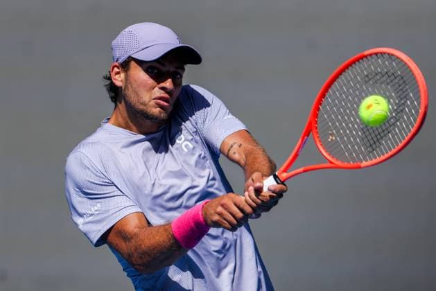 BEIJING, CHINA - SEPTEMBER 28: Flavio Cobolli of Italy returns a shot in the Men s Singles Round of 16 match against Learner Tien of the United States on day 7 of the 2025 China Open at National Tennis Center on September 28, 2025 in Beijing, China.  Copyright: xVCGx 111593672948