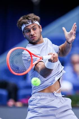 BEIJING, CHINA - SEPTEMBER 28: Flavio Cobolli of Italy returns a shot in the Men s Singles Round of 16 match against Learner Tien of the United States on day 7 of the 2025 China Open at National Tennis Center on September 28, 2025 in Beijing, China.  Copyright: xVCGx 111593671791