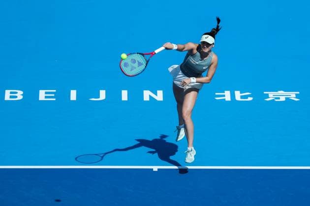 BEIJING, CHINA - SEPTEMBER 28: Eva Lys of Germany returns a shot in the Women s Singles Round of 32 match against Elena Rybakina of Kazakhstan on day 7 of the 2025 China Open at National Tennis Center on September 28, 2025 in Beijing, China.  Copyright: xVCGx 111593669665