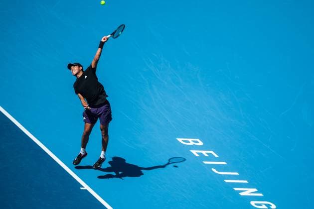 BEIJING, CHINA - SEPTEMBER 28: Learner Tien of the United States returns a shot in the Men s Singles Round of 16 match against Flavio Cobolli of Italy on day 7 of the 2025 China Open at National Tennis Center on September 28, 2025 in Beijing, China.  Copyright: xVCGx 111593680589