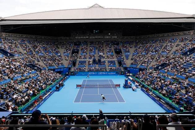 September 28, 2025, Tokyo, Japan: A general view of Ariake Colosseum as Taylor Fritz of the USA plays against fellow American Sebastian Korda during their quarterfinals match at the Japan Open Tennis Championships in Tokyo. The tournament runs from September 22 to 30. Fritz won 6-3, 6(5)-7, 6-3. Tokyo Japan - ZUMAm191 20250928_aap_m191_023 Copyright: xRodrigoxReyesxMarinx