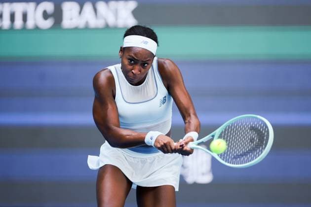 BEIJING, CHINA - SEPTEMBER 28: Coco Gauff of the United States competes in the Women s Singles Round of 32 match against Leylah Fernandez of Canada on day 7 of the 2025 China Open at National Tennis Center on September 28, 2025 in Beijing, China.  Copyright: xVCGx 111593693842