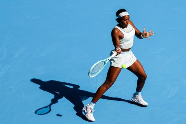 BEIJING, CHINA - SEPTEMBER 28: Coco Gauff of the United States competes in the Women s Singles Round of 32 match against Leylah Fernandez of Canada on day 7 of the 2025 China Open at National Tennis Center on September 28, 2025 in Beijing, China.  Copyright: xVCGx 111593686129