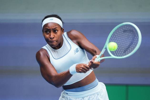 BEIJING, CHINA - SEPTEMBER 28: Coco Gauff of the United States competes in the Women s Singles Round of 32 match against Leylah Fernandez of Canada on day 7 of the 2025 China Open at National Tennis Center on September 28, 2025 in Beijing, China.  Copyright: xVCGx 111593691889