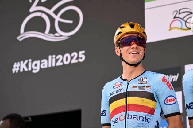 UCI 2025 Road World Championship, WM, Weltmeisterschaft Kigali 28 09 2025 KIGALI, RWANDA - SEPTEMBER 28 : Evenepoel Remco (BEL) during the Men Elite cycling road race of the UCI Road World Championships 2025 92nd edition an UCI World Championships cycling race of 267.5 km with start in Kigali and finish in Kigali on September 28, 2025 in Kigali, Rwanda, 28 09 2025 Kigali Rwanda  Copyright: xJanxDexMeuleneirx