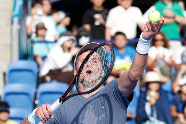 September 28, 2025, Tokyo, Japan: Jenson Brooksby of the USA in action against Denmark s Holger Rune during their quarterfinal match at the Japan Open Tennis Championships at Ariake Colosseum in Tokyo. The tournament runs from September 22 to 30. Brooksby won 6-3, 6-3. Tokyo Japan - ZUMAm191 20250928_aap_m191_026 Copyright: xRodrigoxReyesxMarinx