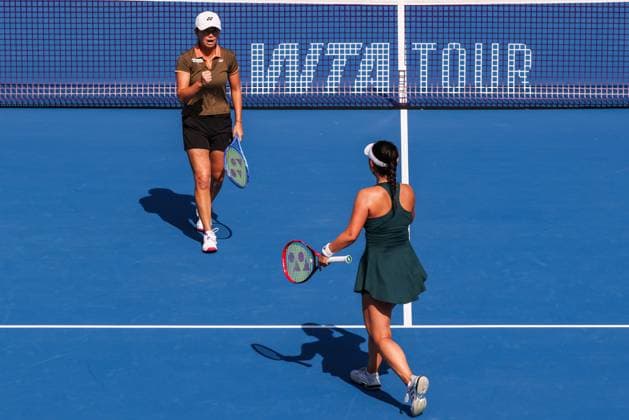 BEIJING, CHINA - SEPTEMBER 28: Wu Fang-Hsien of Chinese Taipei and Eri Hozumi of Japan compete in the Women s Doubles Round of 32 match against Maya Joint of Australia and Catherine Mcnally of the United States on day 7 of the 2025 China Open at National Tennis Center on September 28, 2025 in Beijing, China.  Copyright: xVCGx 111593672649