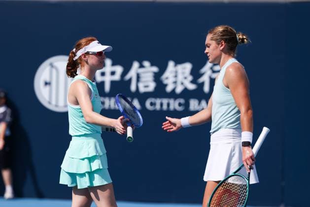 BEIJING, CHINA - SEPTEMBER 28: Maya Joint of Australia and Catherine Mcnally of the United States compete in the Women s Doubles Round of 32 match against Wu Fang-Hsien of Chinese Taipei and Eri Hozumi of Japan on day 7 of the 2025 China Open at National Tennis Center on September 28, 2025 in Beijing, China.  Copyright: xVCGx 111593686469