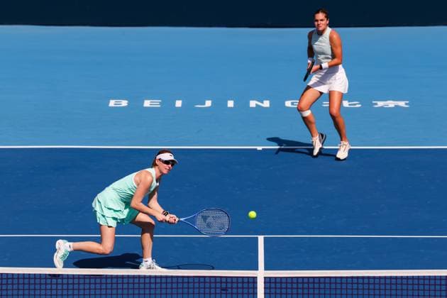 BEIJING, CHINA - SEPTEMBER 28: Maya Joint of Australia and Catherine Mcnally of the United States compete in the Women s Doubles Round of 32 match against Wu Fang-Hsien of Chinese Taipei and Eri Hozumi of Japan on day 7 of the 2025 China Open at National Tennis Center on September 28, 2025 in Beijing, China.  Copyright: xVCGx 111593672586