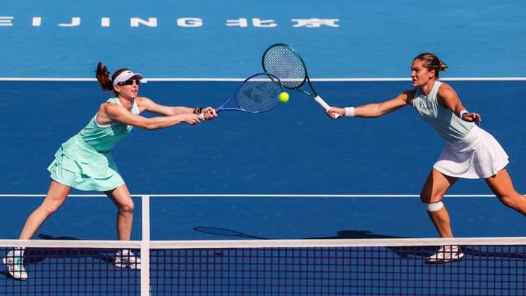 BEIJING, CHINA - SEPTEMBER 28: Maya Joint of Australia and Catherine Mcnally of the United States compete in the Women s Doubles Round of 32 match against Wu Fang-Hsien of Chinese Taipei and Eri Hozumi of Japan on day 7 of the 2025 China Open at National Tennis Center on September 28, 2025 in Beijing, China.  Copyright: xVCGx 111593672605