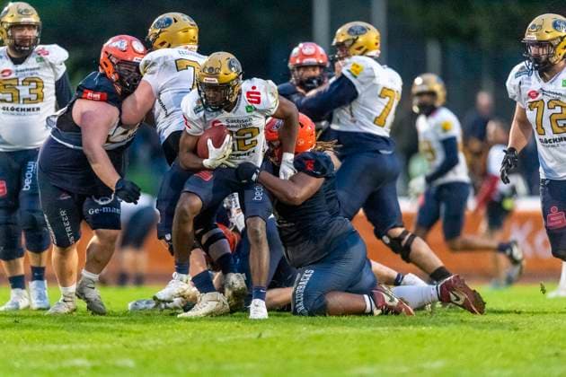 GER, ifm Ravensburg Razorbacks vs Dresden Monarchs, American Football, GFL, Season 2025, Playoffs, Semifinals, 27 09 2025, GER, ifm Ravensburg Razorbacks vs Dresden Monarchs, American Football, GFL, Season 2025, Playoffs, Semifinals, 27 09 2025 Weingarten Copyright: xEibner-Pressefoto FlorianxWolfx EP_FWF