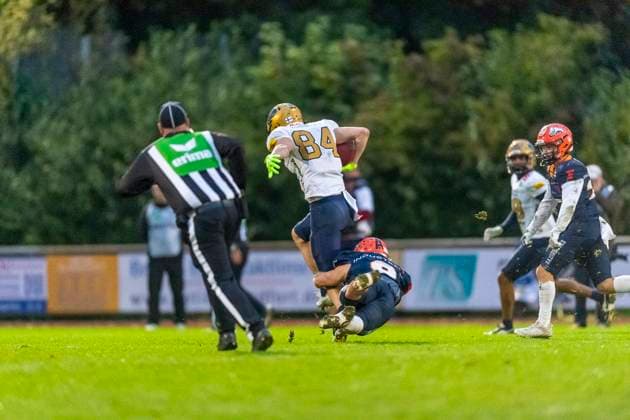GER, ifm Ravensburg Razorbacks vs Dresden Monarchs, American Football, GFL, Season 2025, Playoffs, Semifinals, 27 09 2025, GER, ifm Ravensburg Razorbacks vs Dresden Monarchs, American Football, GFL, Season 2025, Playoffs, Semifinals, 27 09 2025 Weingarten Copyright: xEibner-Pressefoto FlorianxWolfx EP_FWF