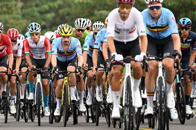 UCI 2025 Road World Championship, WM, Weltmeisterschaft Kigali 28 09 2025 KIGALI, RWANDA - SEPTEMBER 28 : Campenaerts Victor (BEL) during the Men Elite cycling road race of the UCI Road World Championships 2025 92nd edition an UCI World Championships cycling race of 267.5 km with start in Kigali and finish in Kigali on September 28, 2025 in Kigali, Rwanda, 28 09 2025 Kigali Rwanda  Copyright: xJanxDexMeuleneirx