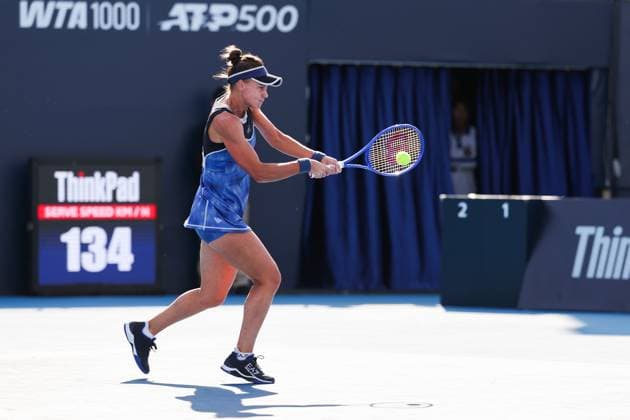 BEIJING, CHINA - SEPTEMBER 28: Veronika Kudermetova competes in the Women s Singles Round of 32 match against Marie Bouzkova of the Czech Republic on day 7 of the 2025 China Open at National Tennis Center on September 28, 2025 in Beijing, China.  Copyright: xVCGx 111593705109