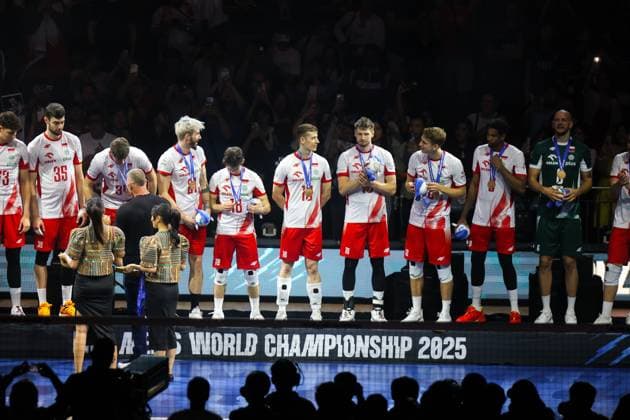 2025.09.28 Pasay City Manila siatkowka mezczyn Mistrzostwa Swiata FIVB 2025 Czechy - Polska N z FIVB Men s World Championship, WM, Weltmeisterschaft 2025 Czechia - Poland third place match bronze medalist mecz o trzecie miejsce medale brazowwe Wilredo Leon Bartosz Kurek radosc zwyciestwo winner win kibice Nicola Grbic doping Kamil Semeniuk Marcin Komenda Jakub Kochanowski Norbert Huber Bartosz Kurek Wilfredo Leon Jakub Popiwczak Foto Szymon Gorski 2025.09.28 Pasay City Manila volleyball men FIVB Men s World Championship 2025 Czechy - Polska FIVB Men s World Championship 2025 Czechia - Poland third place match bronze medalist mecz o trzecie miejsce medale brazowwe Wilredo Leon Bartosz Kurek radosc zwyciestwo winner win kibice Nicola Grbic doping Kamil Semeniuk Marcin Komenda Jakub Kochanowski Norbert Huber Bartosz Kurek Wilfredo Leon Jakub Popiwczak Credit: Szymon Gorski NEWSPIX.PL --- newspix.pl 