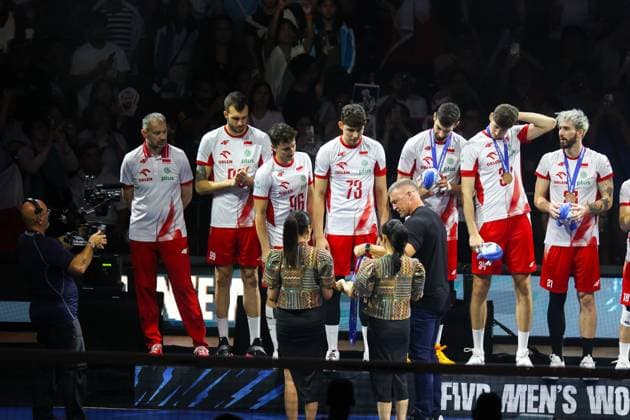 2025.09.28 Pasay City Manila siatkowka mezczyn Mistrzostwa Swiata FIVB 2025 Czechy - Polska N z FIVB Men s World Championship, WM, Weltmeisterschaft 2025 Czechia - Poland third place match bronze medalist mecz o trzecie miejsce medale brazowwe Wilredo Leon Bartosz Kurek radosc zwyciestwo winner win kibice Nicola Grbic doping Kamil Semeniuk Marcin Komenda Jakub Kochanowski Norbert Huber Bartosz Kurek Wilfredo Leon Jakub Popiwczak Foto Szymon Gorski PressFocus 2025.09.28 Pasay City Manila volleyball men FIVB Men s World Championship 2025 Czechy - Polska FIVB Men s World Championship 2025 Czechia - Poland third place match bronze medalist mecz o trzecie miejsce medale brazowwe Wilredo Leon Bartosz Kurek radosc zwyciestwo winner win kibice Nicola Grbic doping Kamil Semeniuk Marcin Komenda Jakub Kochanowski Norbert Huber Bartosz Kurek Wilfredo Leon Jakub Popiwczak Credit: Szymon Gorski PressFocus NEWSPIX.PL --- newspix.pl 