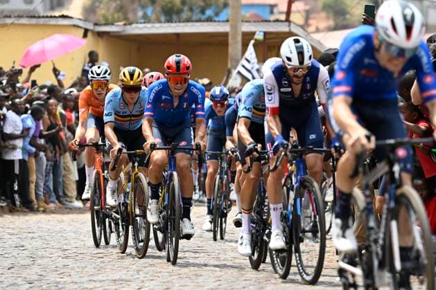 UCI 2025 Road World Championship, WM, Weltmeisterschaft Kigali 28 09 2025 KIGALI, RWANDA - SEPTEMBER 28 : Evenepoel Remco (BEL) during the Men Elite cycling road race of the UCI Road World Championships 2025 92nd edition an UCI World Championships cycling race of 267.5 km with start in Kigali and finish in Kigali on September 28, 2025 in Kigali, Rwanda, 28 09 2025 Kigali Rwanda  Copyright: xJanxDexMeuleneirx